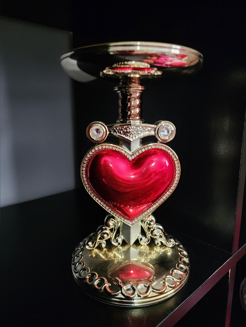 NEW Bath & Body Works Disney Villians Evil Queen Pierced Heart 3-Wick Pedestal
